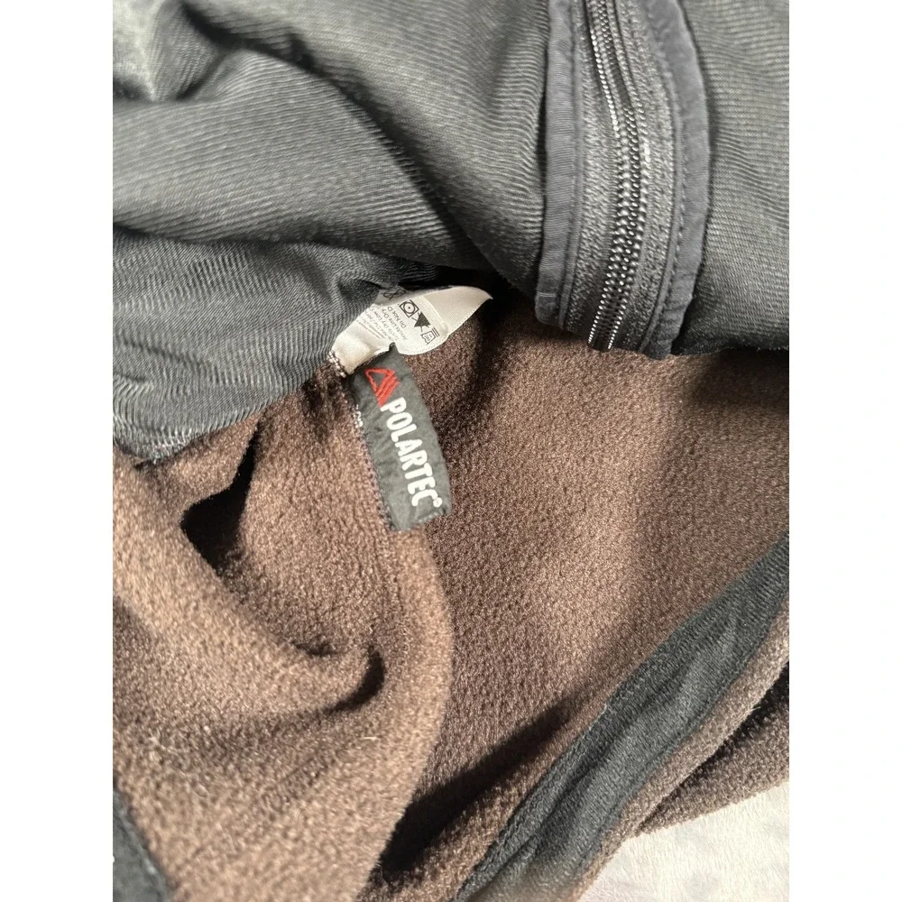 Eddie Bauer Men's Large Brown Polartec Fleece Full Zip Vest Outdoor Layering